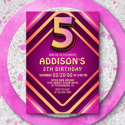 Invitation de Neon 5e anniversaire