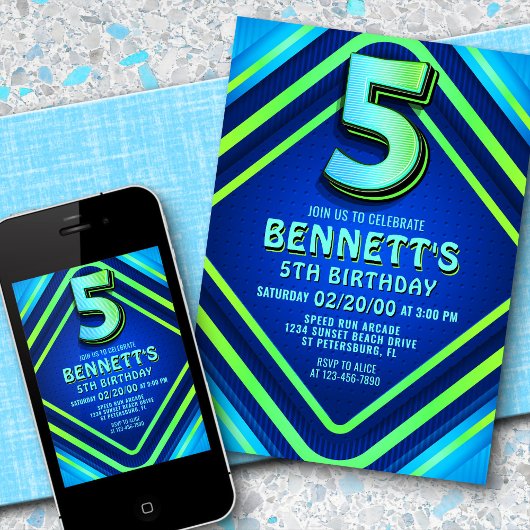 Invitation de Neon 5e anniversaire