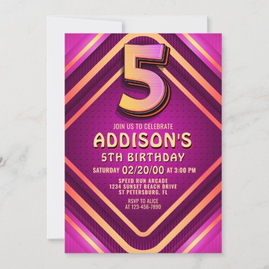 Invitation de Neon 5e anniversaire (Devant)
