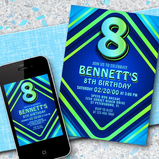Invitation de Neon 8e anniversaire