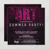 Invitation de Neon Disco arrière - plan (Devant / Derrière)