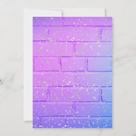 Invitation de Neon Glow Party pour les filles (Dos)