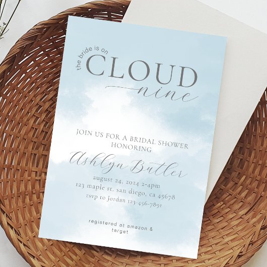 Invitation de neuf nuptiales de nuage