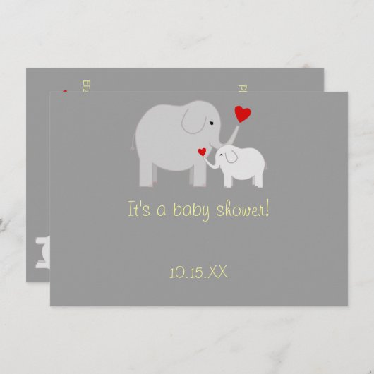 Invitation de neutre de genre de baby shower (Devant / Derrière)