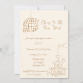 Invitation de New Years Party dessiné à la main (Devant)