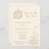 Invitation de New Years Party dessiné à la main (Devant / Derrière)