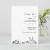 Invitation de Newark Mariage Elegant Skyline (Debout devant)