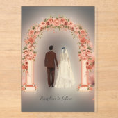 Invitation de Nikah musulmane éditable - Royal rou (Recto)