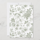 Invitation de Nikah verte sauge élégante | Art lin (Dos)