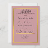 Invitation de nikkah rose floral (Dos)