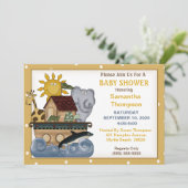 Invitation de Noah's Ark Baby shower (Debout devant)