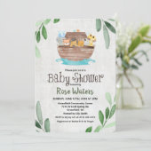 Invitation de Noah's Ark Baby shower (Debout devant)