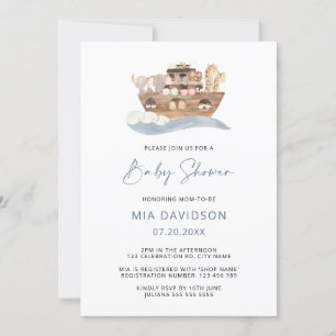 Invitation de Noah's Ark Baby shower