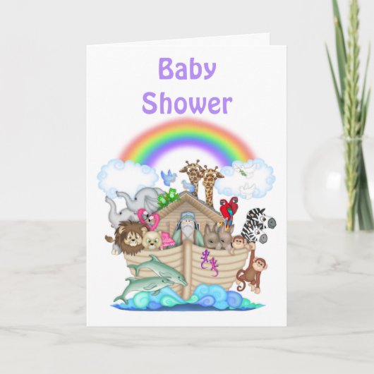 Invitation de Noah's Ark Baby shower (Devant)