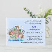 Invitation de Noah's Ark Baby shower (Debout devant)