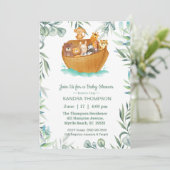 Invitation de Noah's Ark Baby shower (Debout devant)
