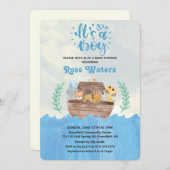 Invitation de Noah's Ark Baby shower (Devant / Derrière)