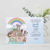 Invitation de Noah's Ark Baby shower (Debout devant)