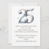Invitation de noces d'argent de 25 ans avec photo (Dos)