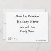 Invitation de Noël (Dos)