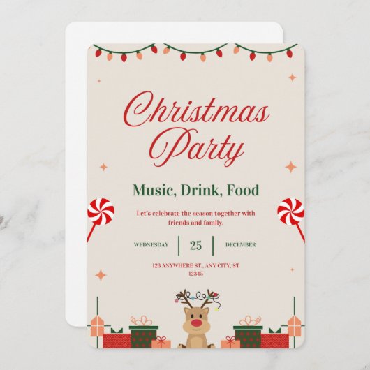 Invitation de Noël (Devant / Derrière)