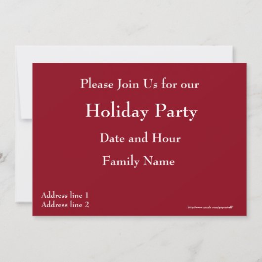 Invitation de Noël (Dos)