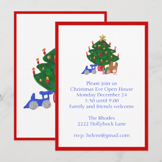 Invitation de Noël (Devant / Derrière)