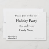 Invitation de Noël (Dos)