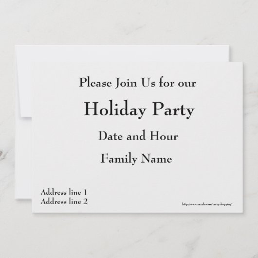 Invitation de Noël (Dos)