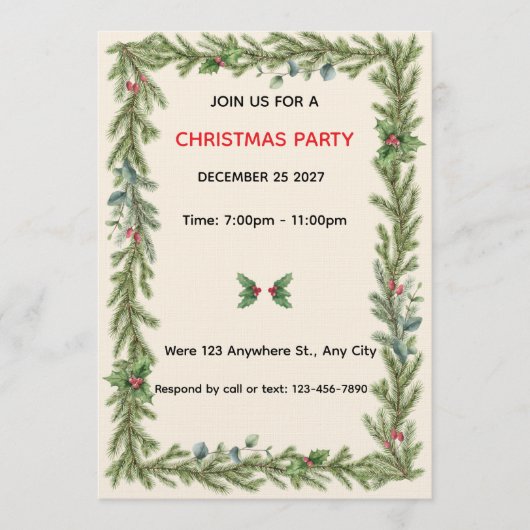 Invitation de Noël (Devant)