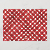 Invitation de Noël à carreaux rouges rustique (Dos)