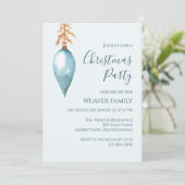 Invitation de Noël à la fête d'aquarelle bleue uni (Debout devant)