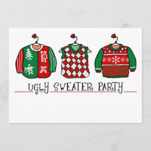 Invitation de Noël à la fête du pull moche