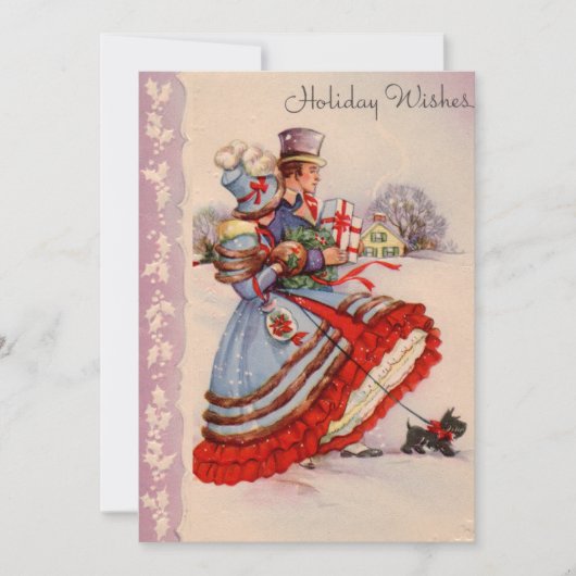 Invitation de Noël à l'ancienne mode (Devant)