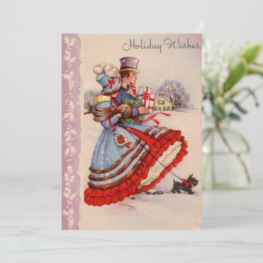 Invitation de Noël à l'ancienne mode (Debout devant)