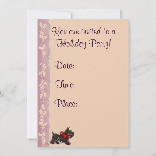 Invitation de Noël à l'ancienne mode (Dos)