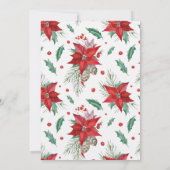 Invitation de Noël à l'aquarelle florale rouge élé (Dos)
