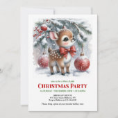 Invitation de Noël à l'aquarelle pour bébé cerf mi (Devant)