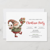 Invitation de Noël à l'aquarelle rouge et vert de (Devant)