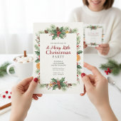 Invitation de Noël à l'aquarelle rustique