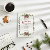 Invitation de Noël à l'aquarelle rustique