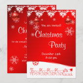 Invitation de Noël à l'arrière - plan rouge (Devant / Derrière)