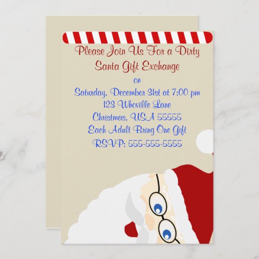 Invitation de Noël à Père Noël (Devant / Derrière)