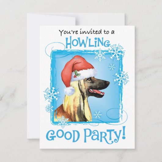 Invitation de Noël Afghan Hound (Devant)