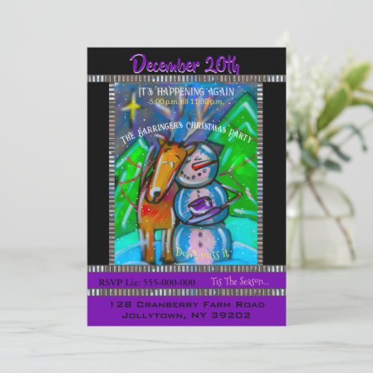 Invitation de Noël annuel de Snowman (Debout devant)