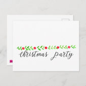 Invitation de Noël, aquarelle Noël (Devant / Derrière)