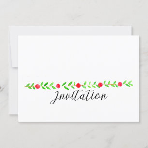 Invitation de Noël, aquarelle Noël
