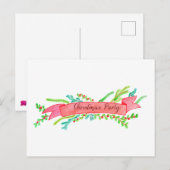 Invitation de Noël, aquarelle Noël (Devant / Derrière)