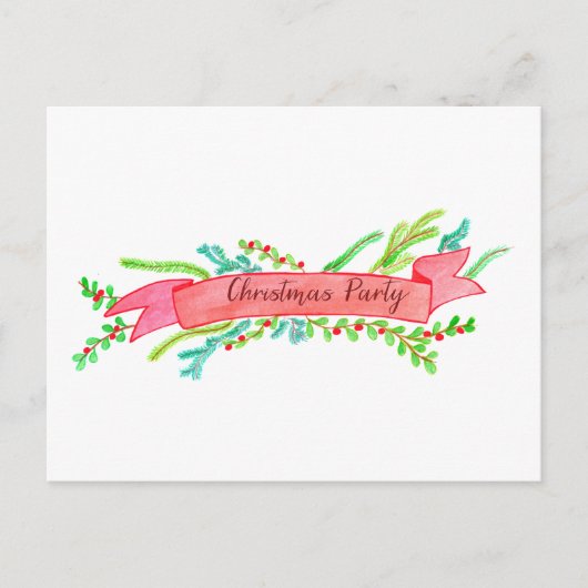 Invitation de Noël, aquarelle Noël (Devant)