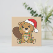 Invitation de Noël au castor Animaux d'hiver de No (Debout devant)